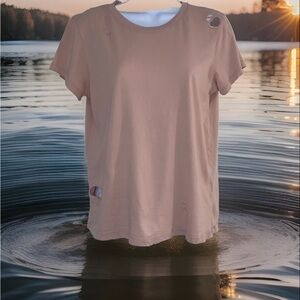 ▪️ Abercrombie & Fitch distressed T Shirt Pale Pink | Women XS
